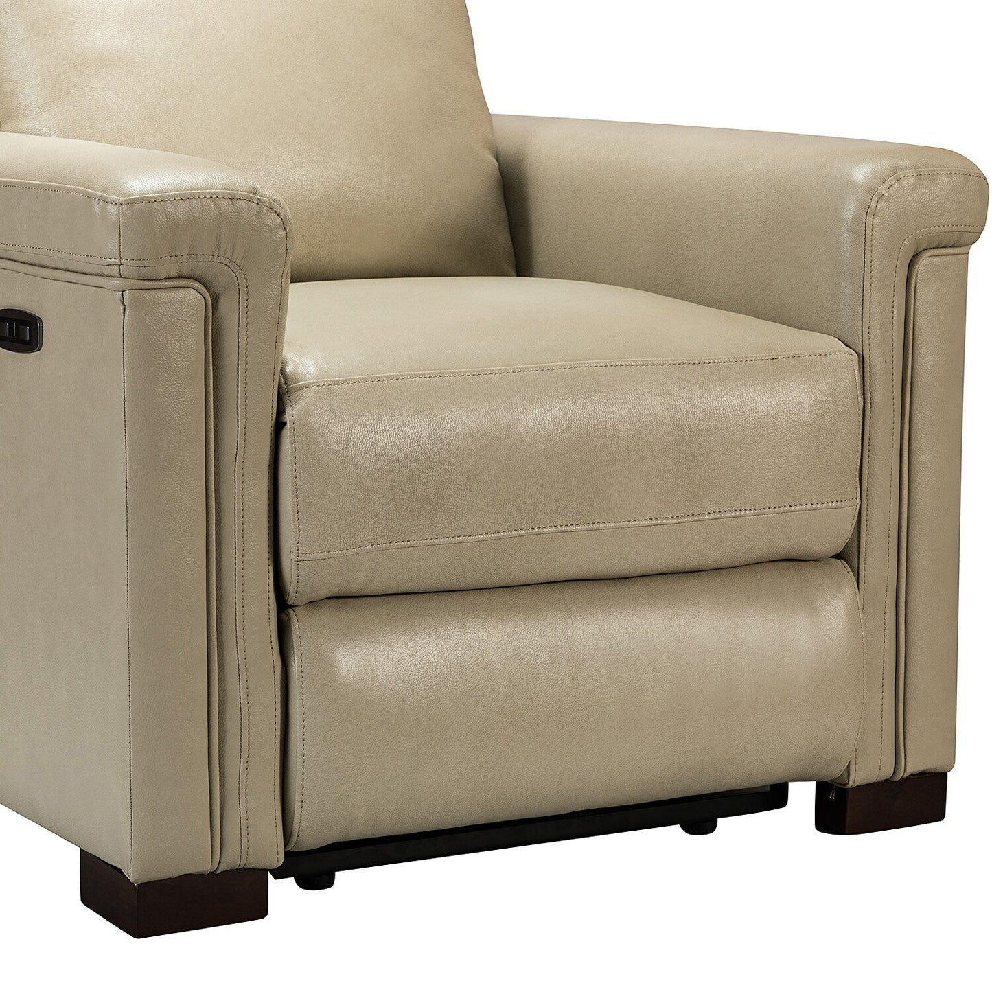 Poltrona reclinabile elettrica classica contemporanea Alicia da 34,65 pollici in vera pelle con porta USB (set da 2)