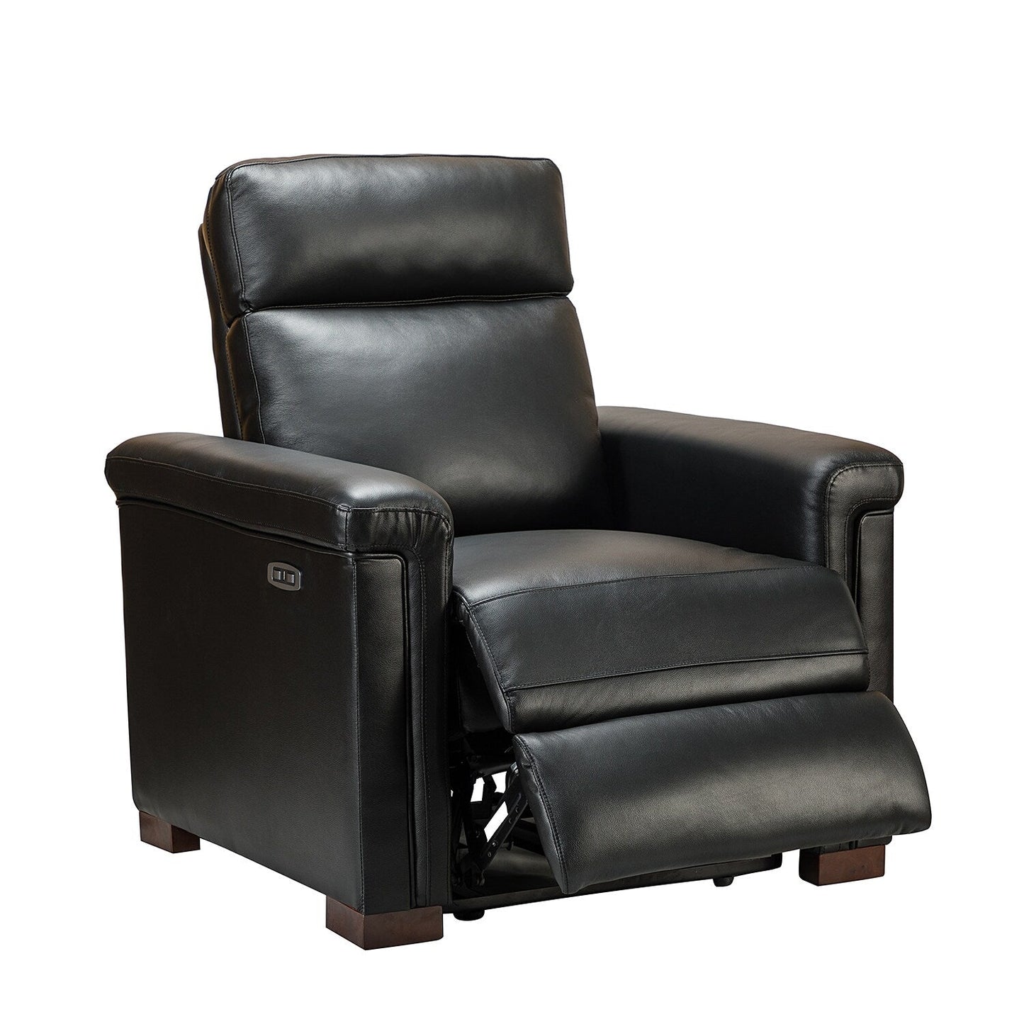 Poltrona reclinabile elettrica classica contemporanea Alicia da 34,65 pollici in vera pelle con porta USB (set da 2)
