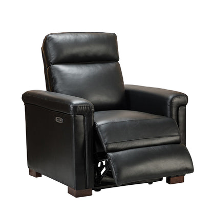 Poltrona reclinabile elettrica classica contemporanea Alicia da 34,65 pollici in vera pelle con porta USB (set da 2)