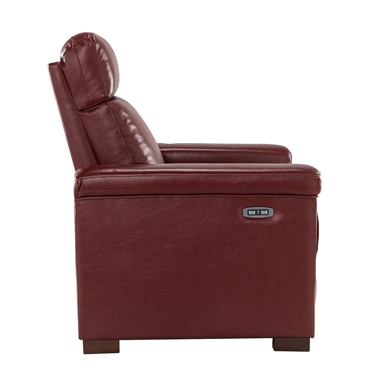 Poltrona reclinabile elettrica classica contemporanea Alicia da 34,65 pollici in vera pelle con porta USB (set da 2)