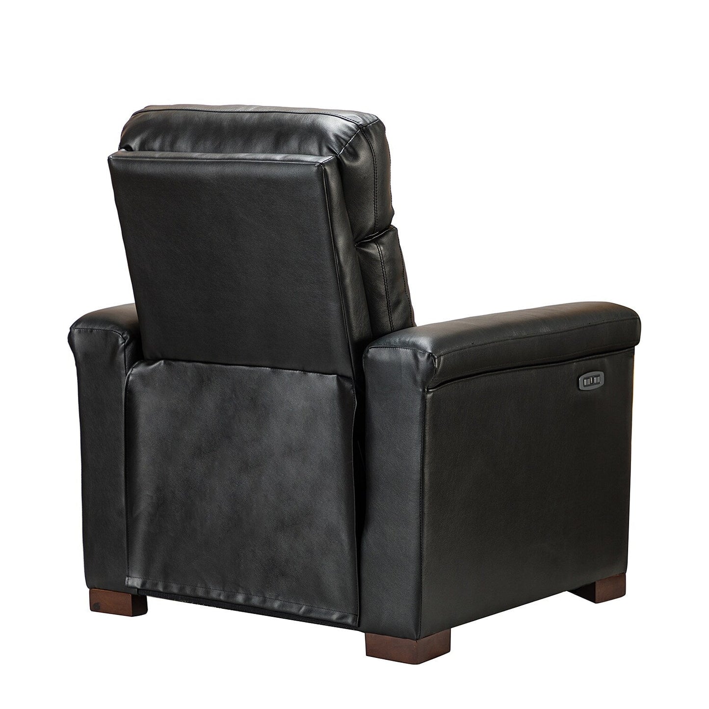 Poltrona reclinabile elettrica classica contemporanea Alicia da 34,65 pollici in vera pelle con porta USB (set da 2)