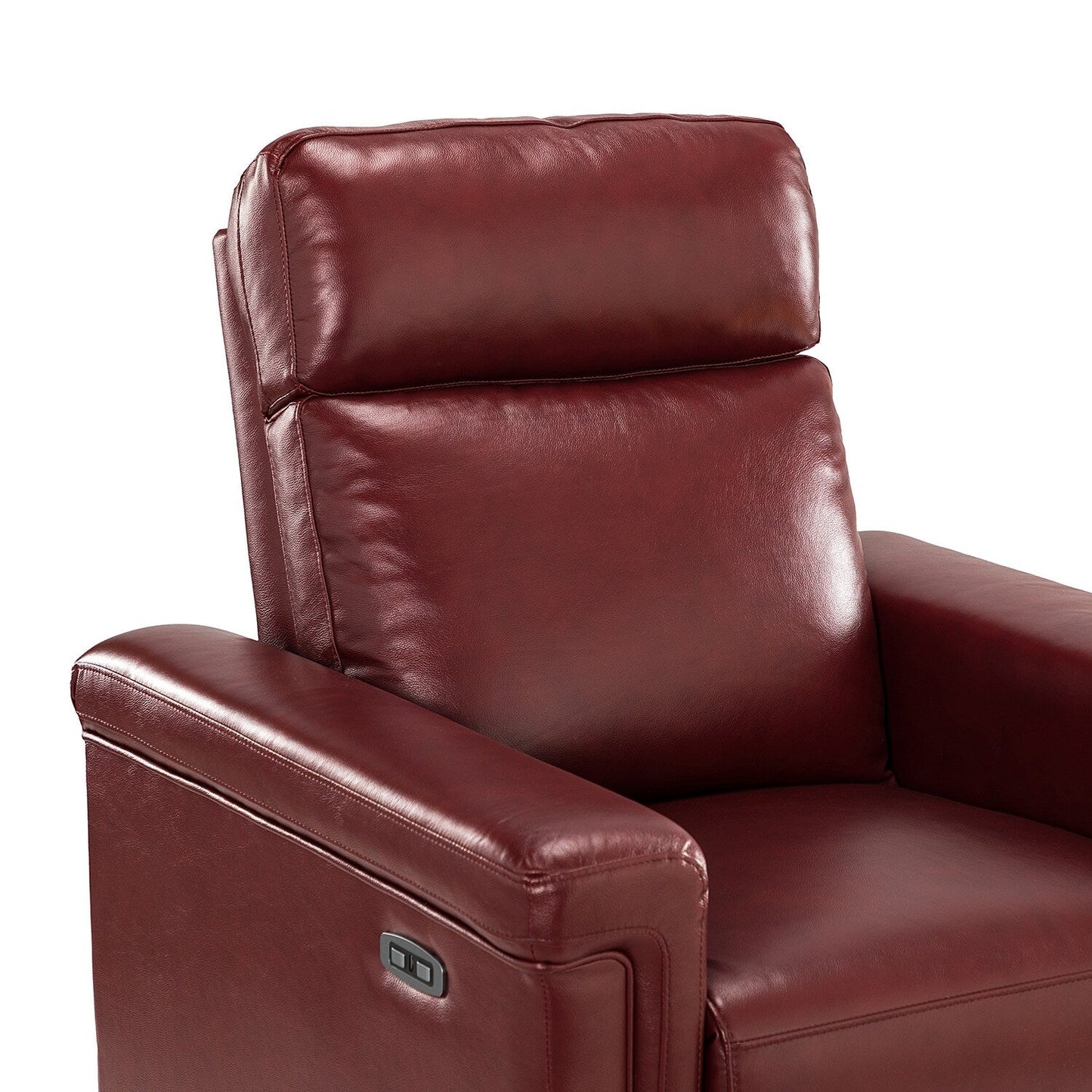 Poltrona reclinabile elettrica classica contemporanea Alicia da 34,65 pollici in vera pelle con porta USB (set da 2)