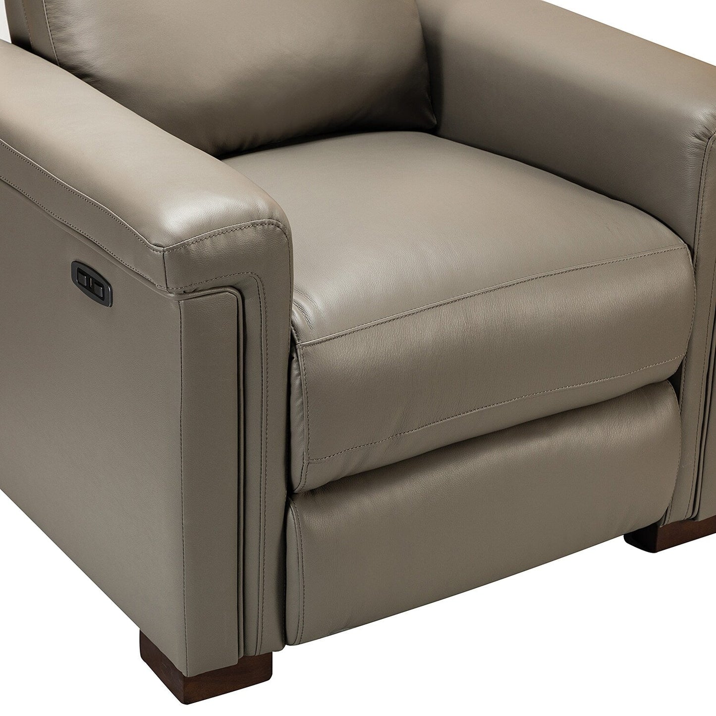 Poltrona reclinabile elettrica classica contemporanea Alicia da 34,65 pollici in vera pelle con porta USB (set da 2)