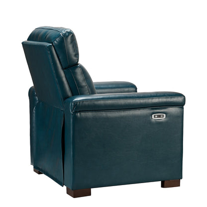 Poltrona reclinabile elettrica classica contemporanea Alicia da 34,65 pollici in vera pelle con porta USB (set da 2)