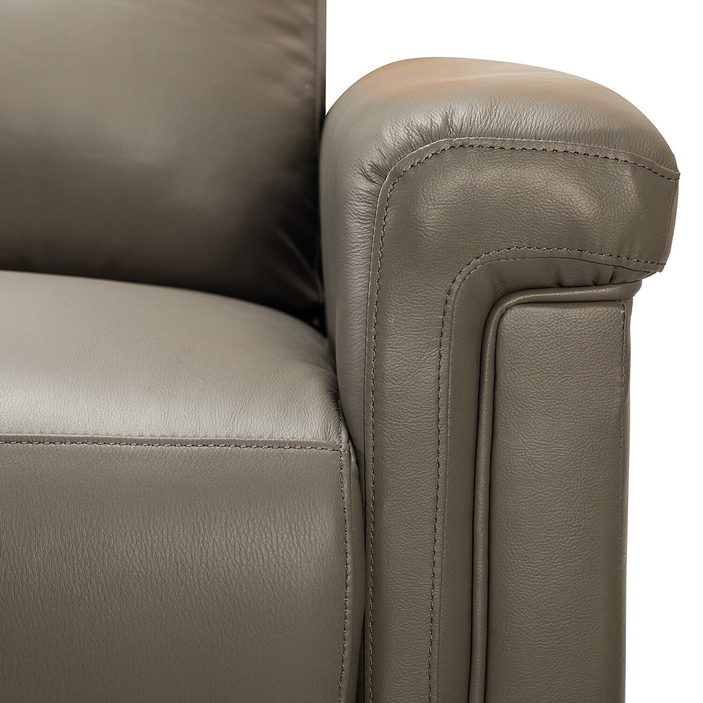 Poltrona reclinabile elettrica classica contemporanea Alicia da 34,65 pollici in vera pelle con porta USB (set da 2)