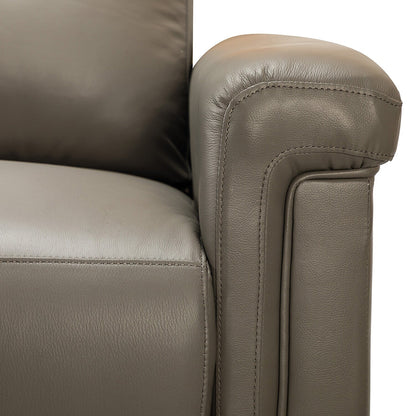 Poltrona reclinabile elettrica classica contemporanea Alicia da 34,65 pollici in vera pelle con porta USB (set da 2)