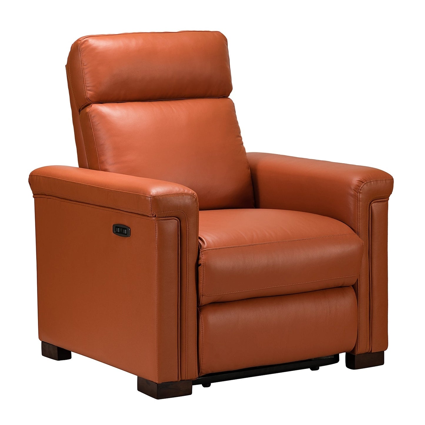 Poltrona reclinabile elettrica classica contemporanea Alicia da 34,65 pollici in vera pelle con porta USB (set da 2)