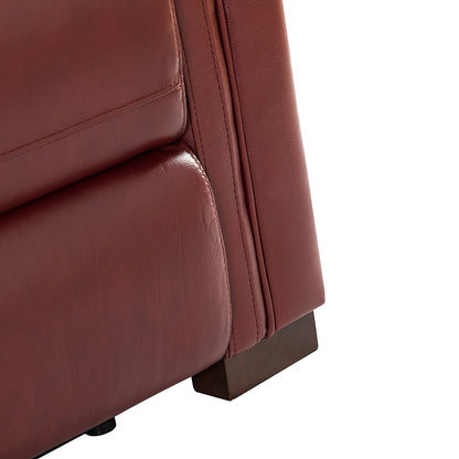 Poltrona reclinabile elettrica classica contemporanea Alicia da 34,65 pollici in vera pelle con porta USB (set da 2)