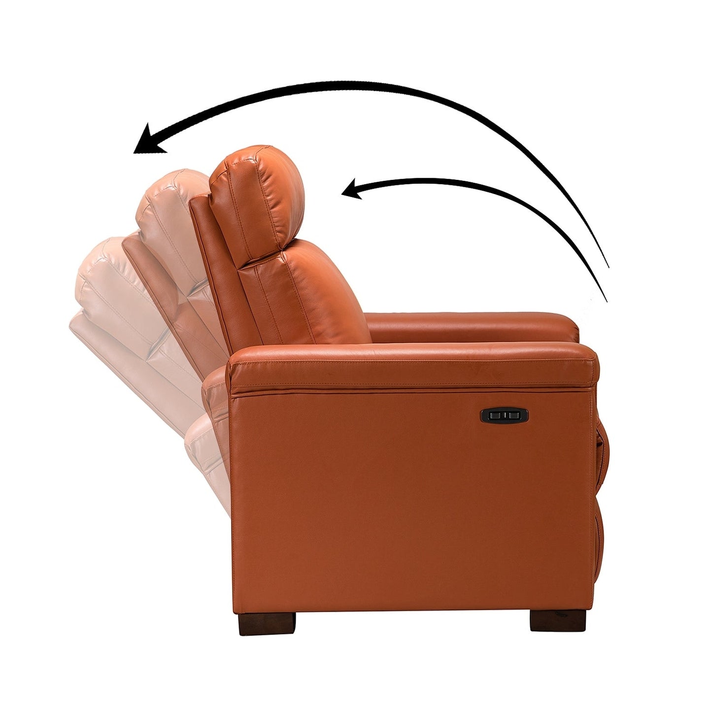 Poltrona reclinabile elettrica classica contemporanea Alicia da 34,65 pollici in vera pelle con porta USB (set da 2)