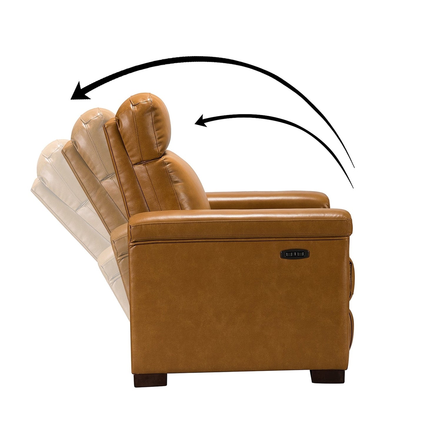 Poltrona reclinabile elettrica classica contemporanea Alicia da 34,65 pollici in vera pelle con porta USB (set da 2)