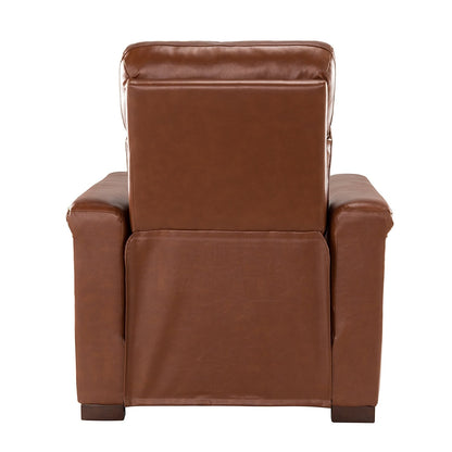 Poltrona reclinabile elettrica classica contemporanea Alicia da 34,65 pollici in vera pelle con porta USB (set da 2)