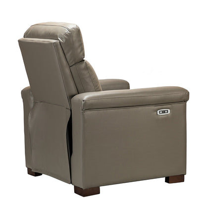 Poltrona reclinabile elettrica classica contemporanea Alicia da 34,65 pollici in vera pelle con porta USB (set da 2)
