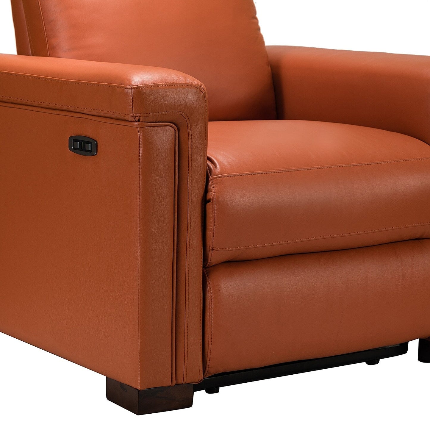 Poltrona reclinabile elettrica classica contemporanea Alicia da 34,65 pollici in vera pelle con porta USB (set da 2)