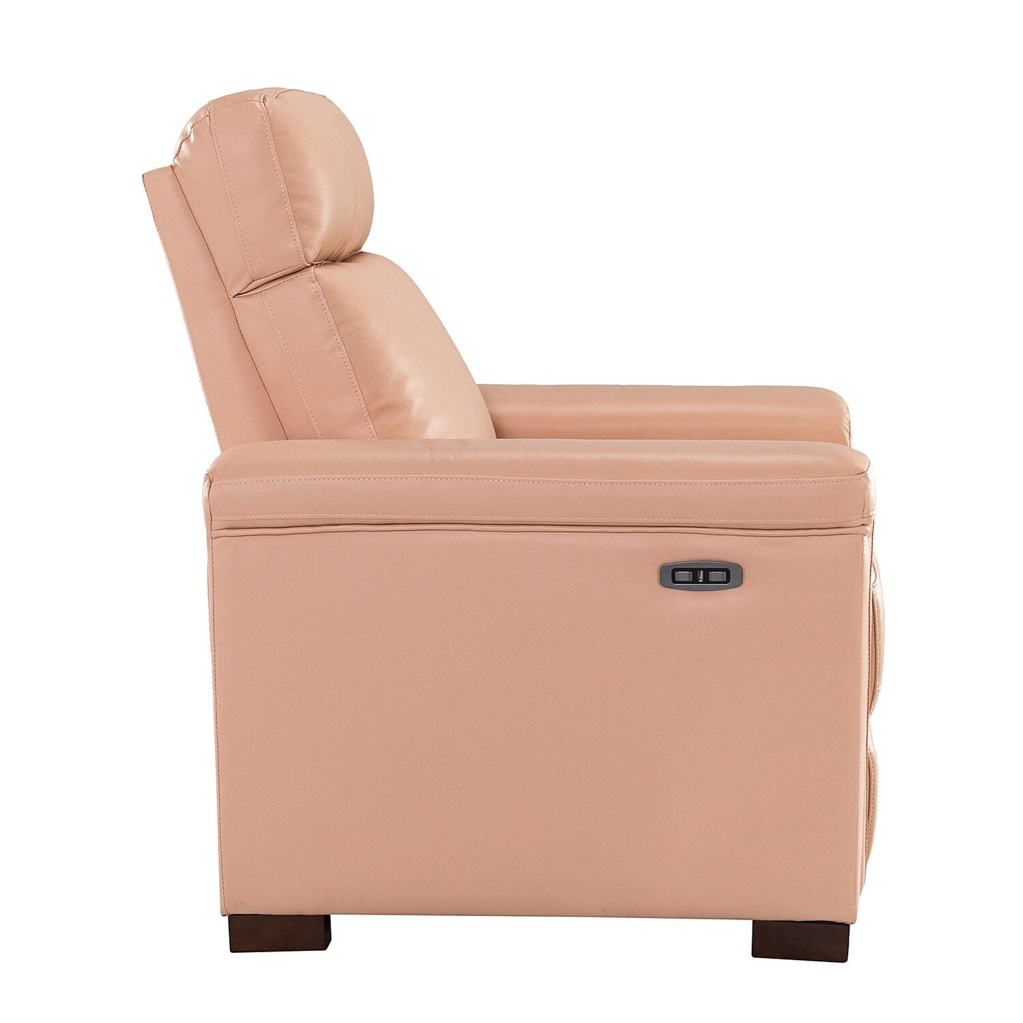 Poltrona reclinabile elettrica classica contemporanea Alicia da 34,65 pollici in vera pelle con porta USB (set da 2)