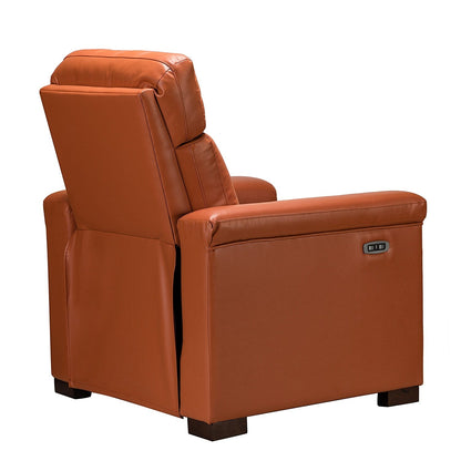 Poltrona reclinabile elettrica classica contemporanea Alicia da 34,65 pollici in vera pelle con porta USB (set da 2)