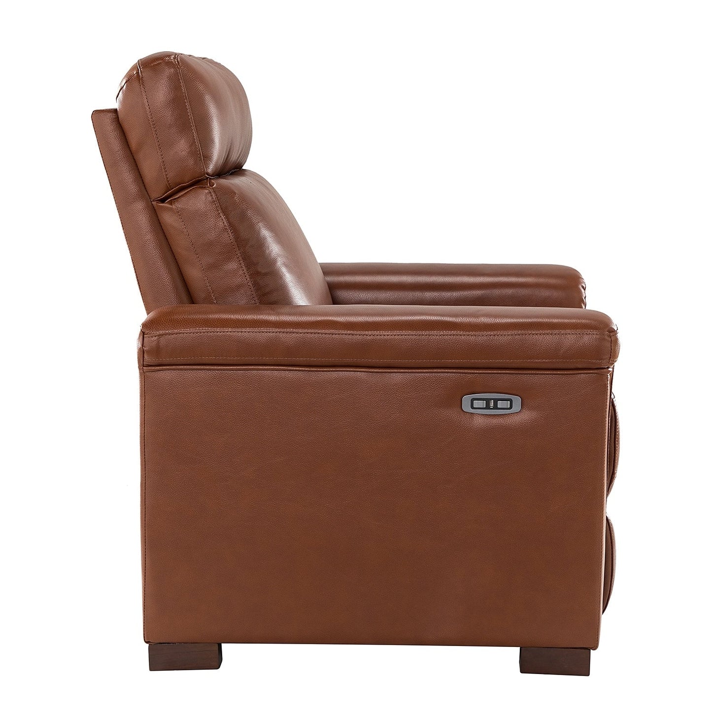 Poltrona reclinabile elettrica classica contemporanea Alicia da 34,65 pollici in vera pelle con porta USB (set da 2)