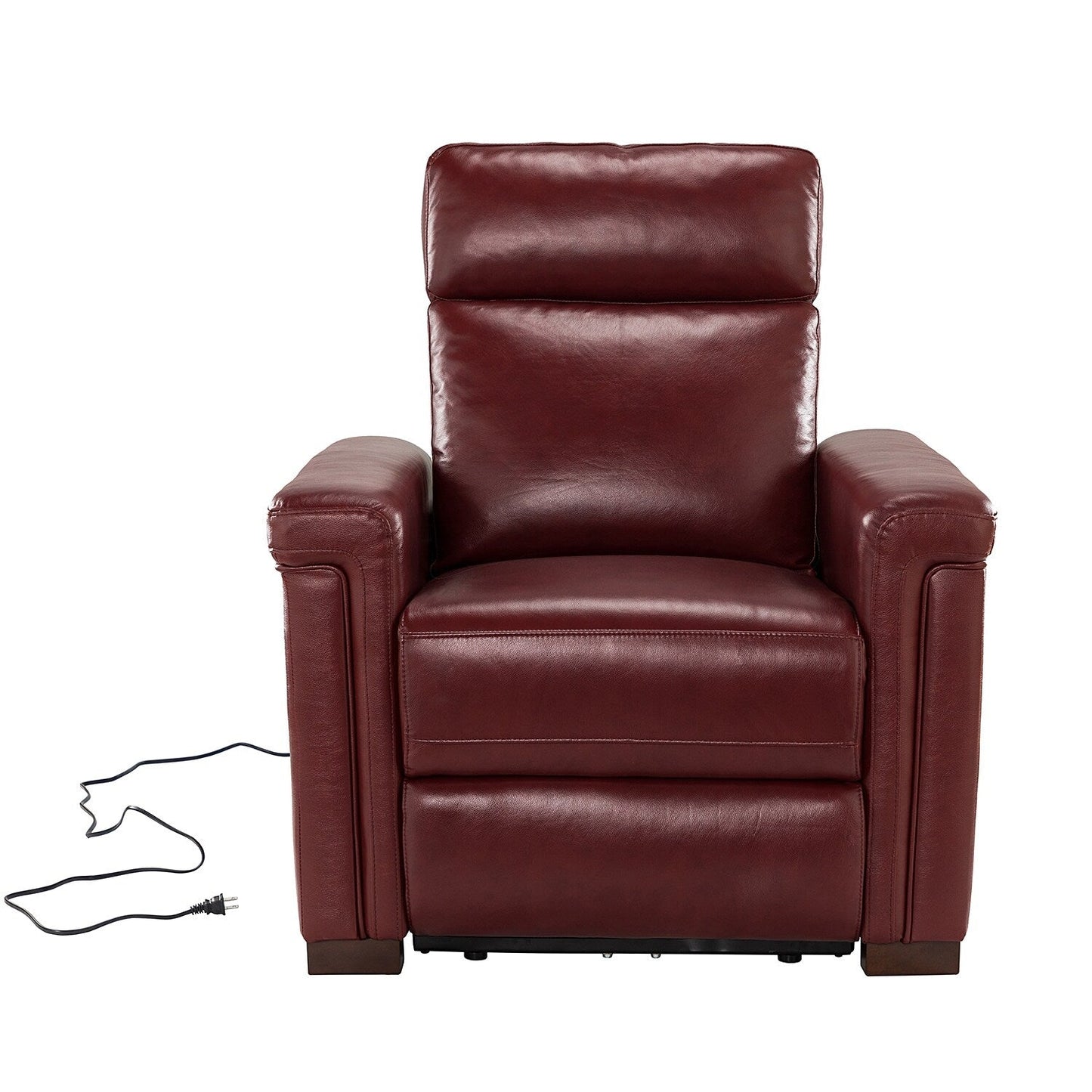Poltrona reclinabile elettrica classica contemporanea Alicia da 34,65 pollici in vera pelle con porta USB (set da 2)