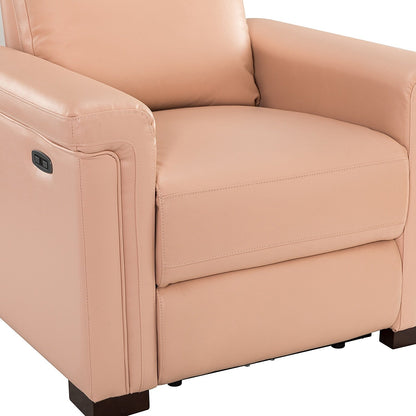 Poltrona reclinabile elettrica classica contemporanea Alicia da 34,65 pollici in vera pelle con porta USB (set da 2)