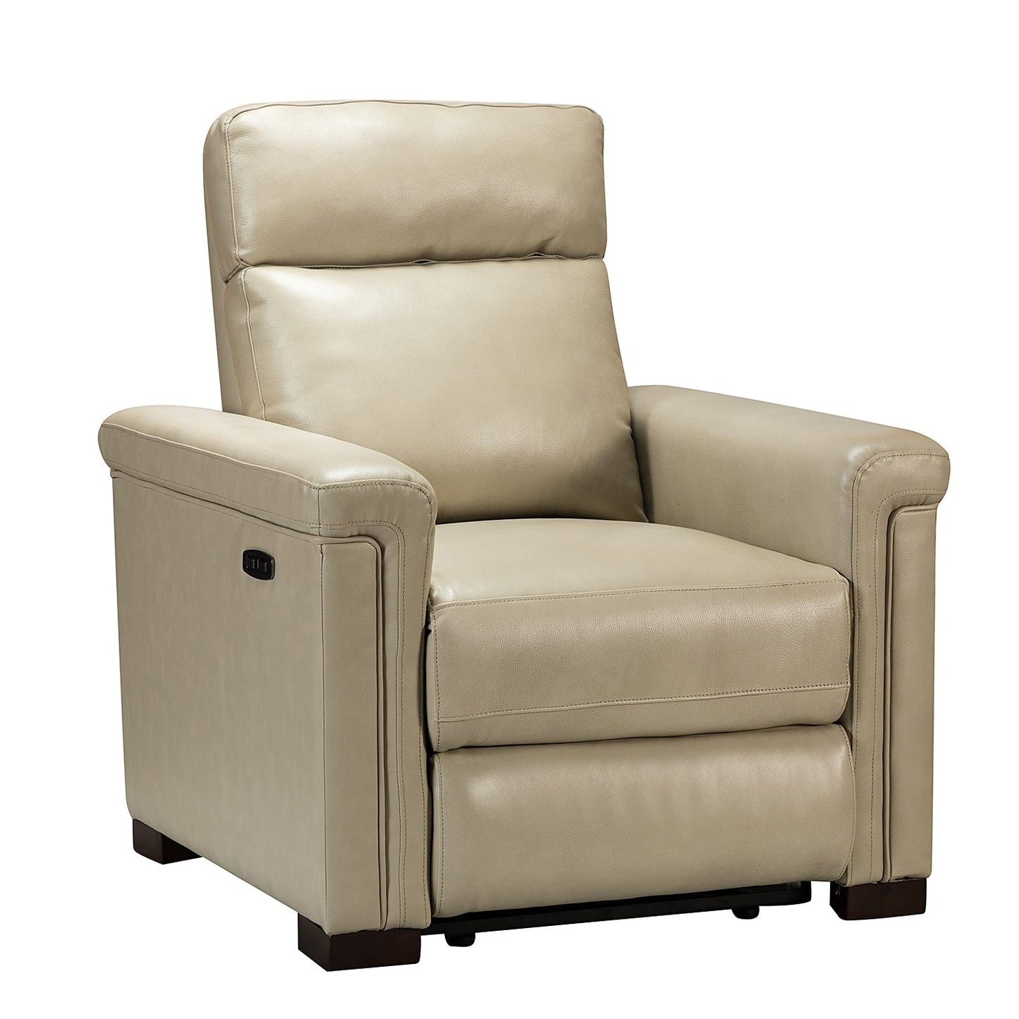Poltrona reclinabile elettrica classica contemporanea Alicia da 34,65 pollici in vera pelle con porta USB (set da 2)