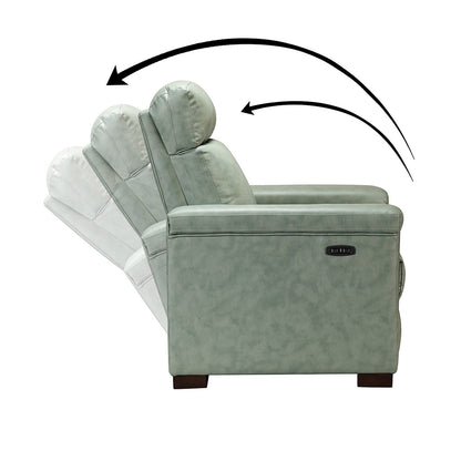 Poltrona reclinabile elettrica classica contemporanea Alicia da 34,65 pollici in vera pelle con porta USB (set da 2)