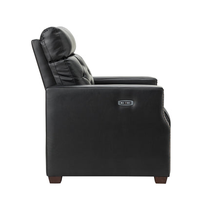 Poltrona reclinabile elettrica Alina 31.50 in vera pelle con porta USB, set da 2