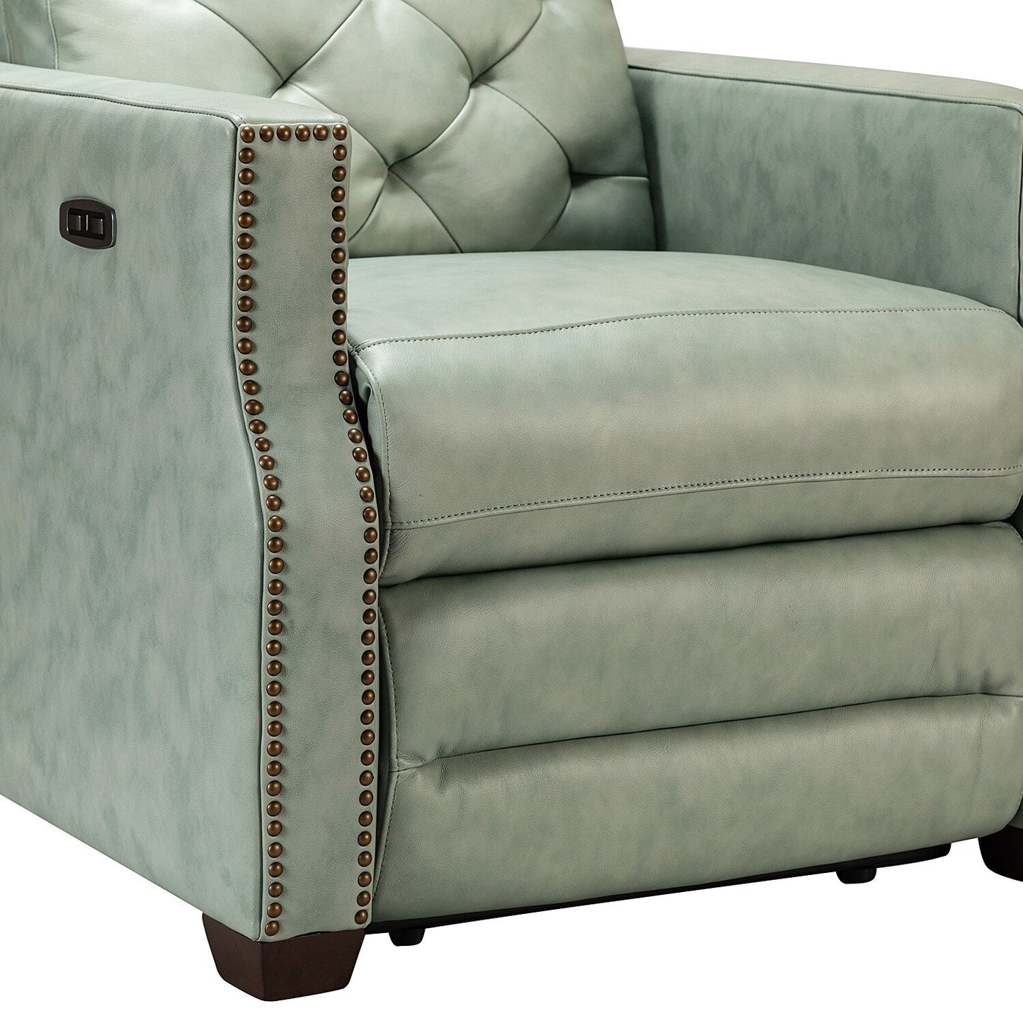 Poltrona reclinabile elettrica Alina 31.50 Wide in vera pelle con porta USB