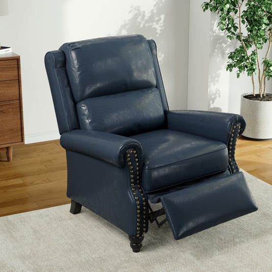 Poltrona reclinabile Alisa 35'' W in pelle vegana/lino con schienale a spinta
