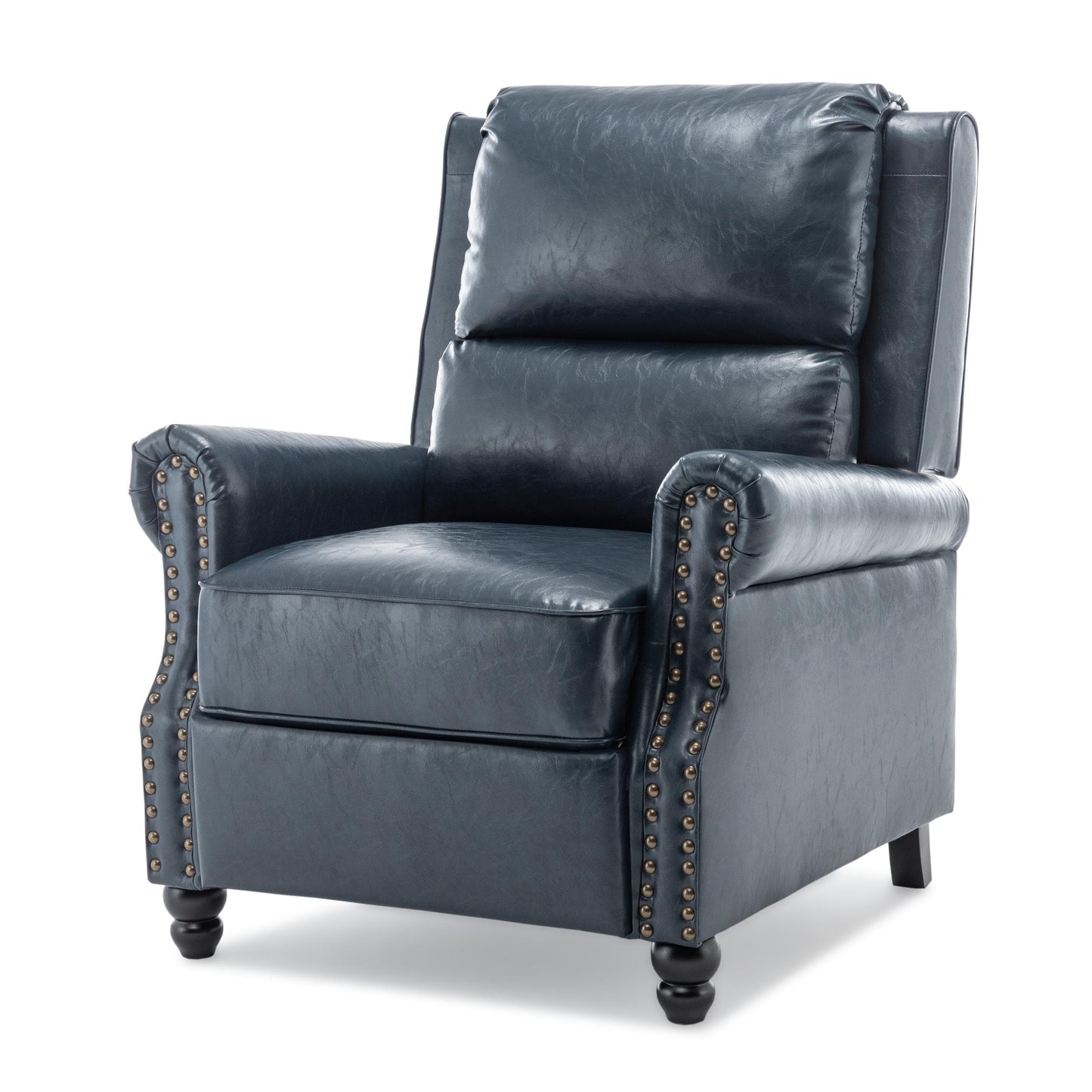 Poltrona reclinabile Alisa 35'' W in pelle vegana/lino con schienale a spinta
