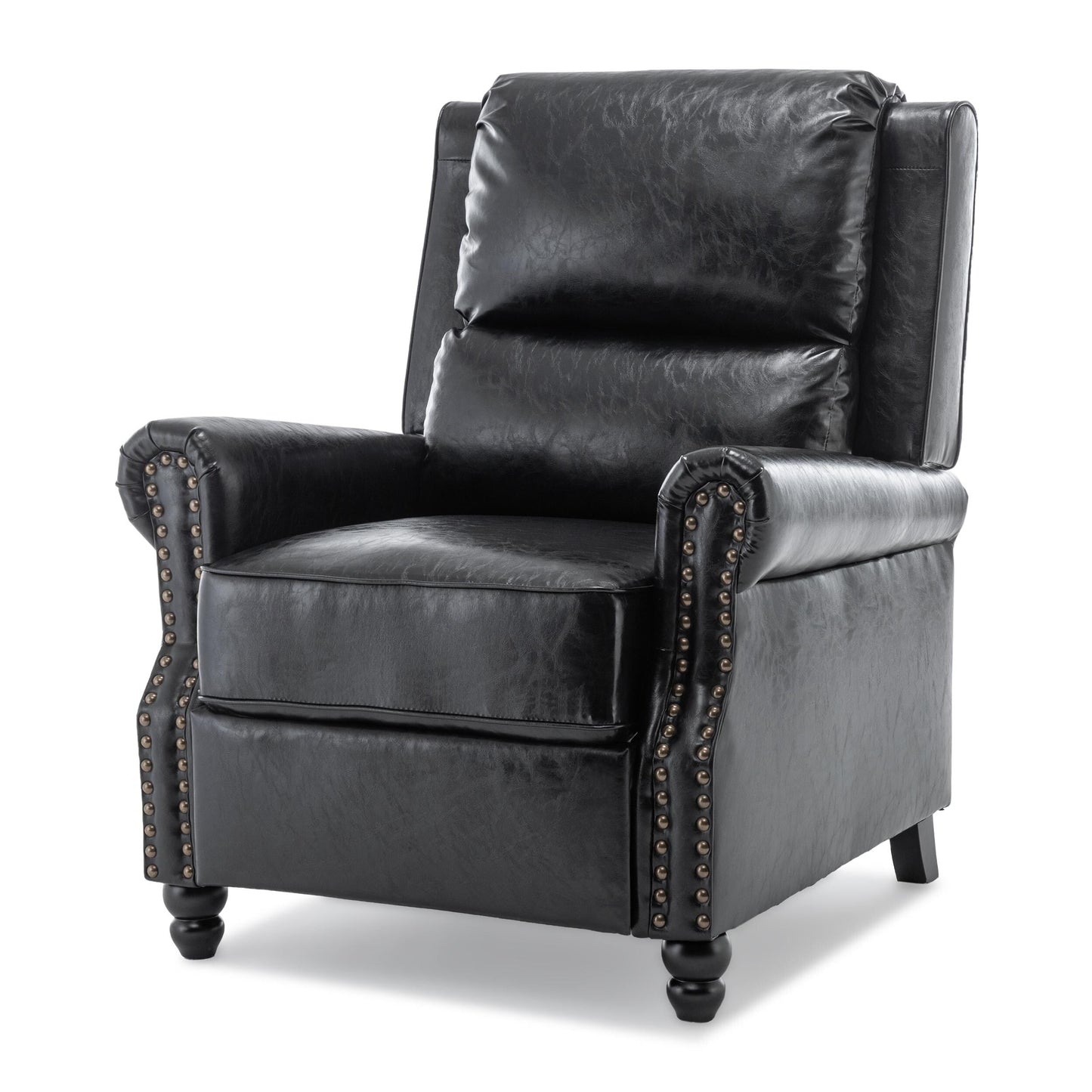 Poltrona reclinabile Alisa 35'' W in pelle vegana/lino con schienale a spinta