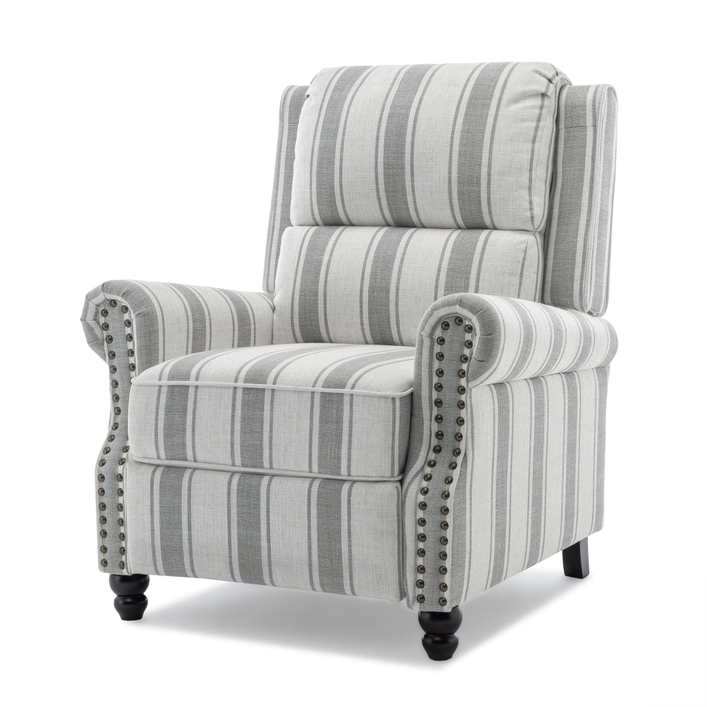 Poltrona reclinabile Alisa 35'' W in pelle vegana/lino con schienale a spinta