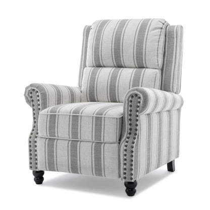 Poltrona reclinabile Alisa 35'' W in pelle vegana/lino con schienale a spinta
