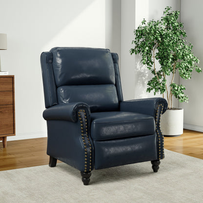 Poltrona reclinabile Alisa 35'' W in pelle vegana/lino con schienale a spinta
