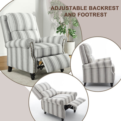 Poltrona reclinabile Alisa 35'' W in pelle vegana/lino con schienale a spinta