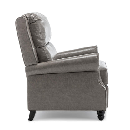 Poltrona reclinabile Alisa 35'' W in pelle vegana/lino con schienale a spinta