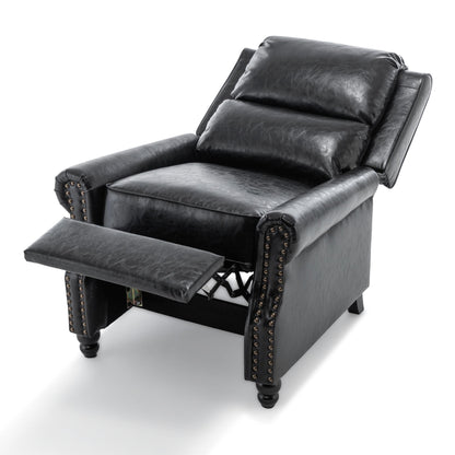 Poltrona reclinabile Alisa 35'' W in pelle vegana/lino con schienale a spinta