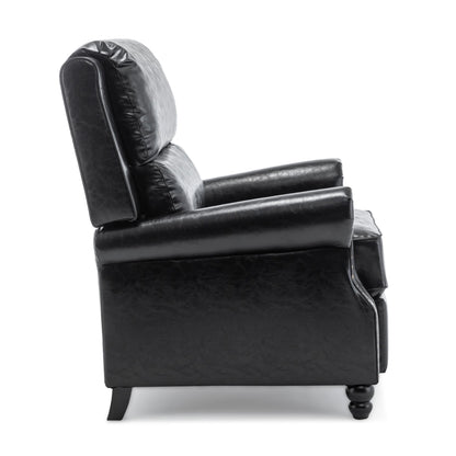 Poltrona reclinabile Alisa 35'' W in pelle vegana/lino con schienale a spinta