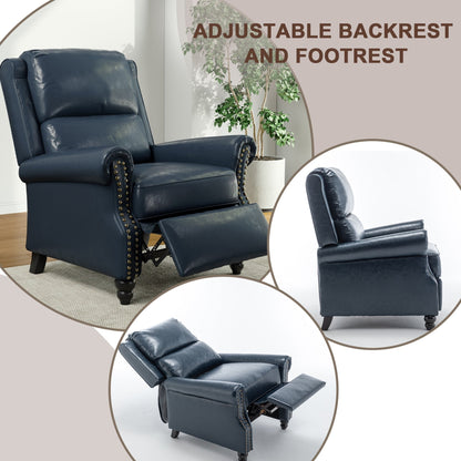 Poltrona reclinabile Alisa 35'' W in pelle vegana/lino con schienale a spinta