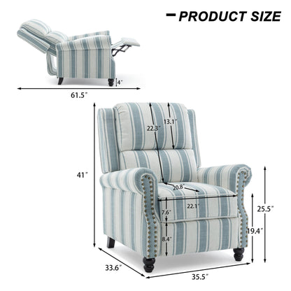 Poltrona reclinabile Alisa 35'' W in pelle vegana/lino con schienale a spinta