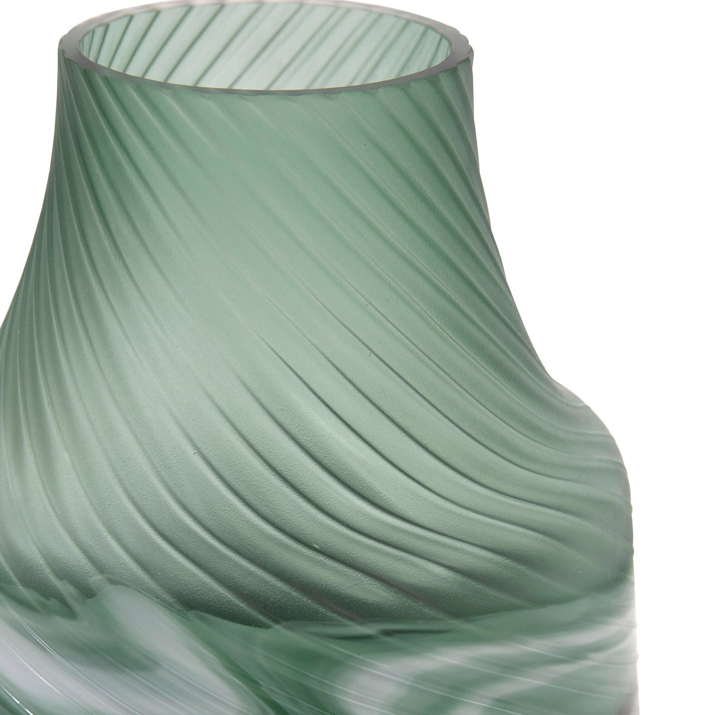 Vaso decorativo contemporaneo in vetro verde satinato Allan Andrews