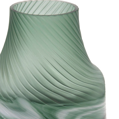Vaso decorativo contemporaneo in vetro verde satinato Allan Andrews