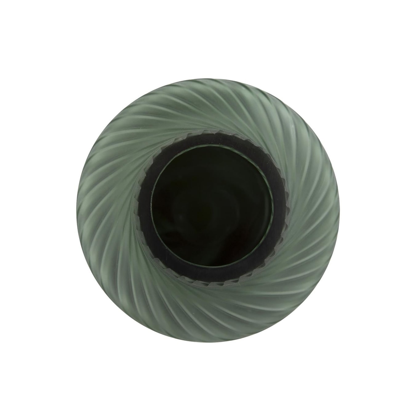 Vaso decorativo contemporaneo in vetro verde satinato Allan Andrews