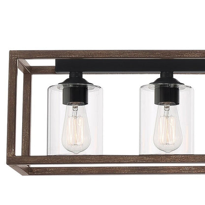 Lampadario lineare rettangolare da cucina Allegray da 52 pollici, 7 luci, stile fattoria