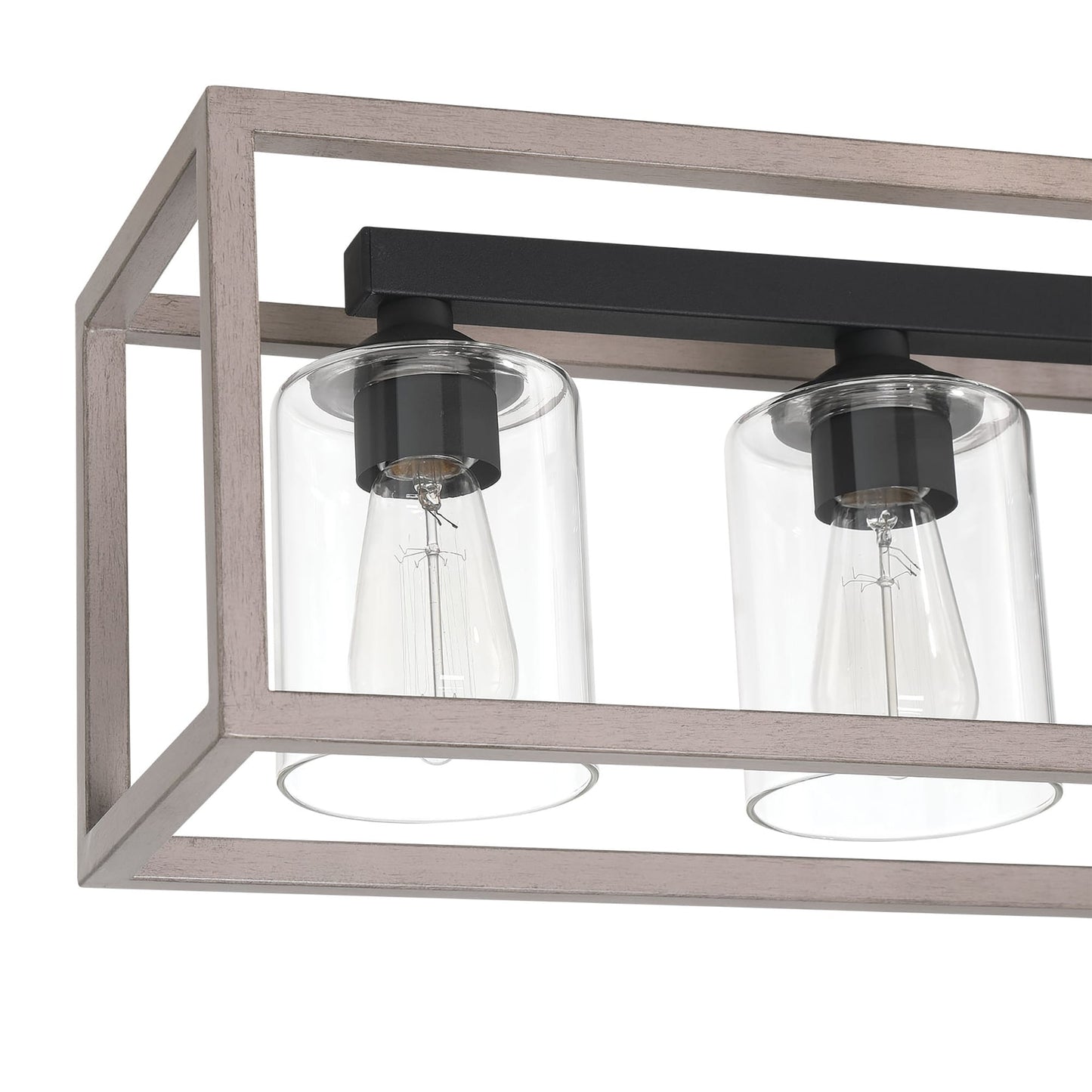 Lampadario lineare rettangolare da cucina Allegray da 52 pollici, 7 luci, stile fattoria
