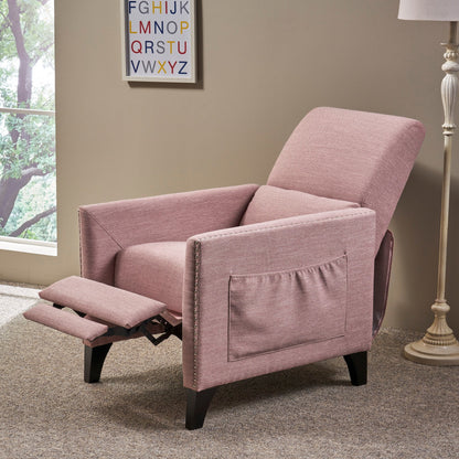 Poltrona reclinabile contemporanea in tessuto Alscot Push Back di Christopher Knight Home