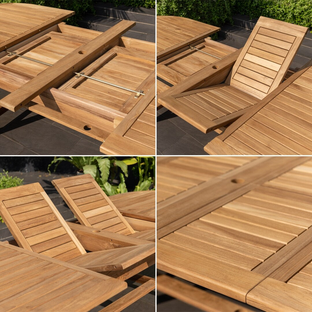 Amazonia Chiesa Set da pranzo per esterno estensibile da 11 pezzi in teak certificato FSC - 11 pezzi