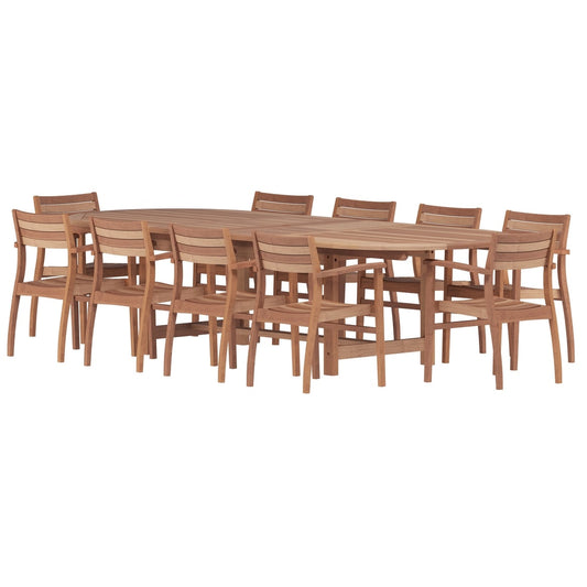 Amazonia Chiesa Set da pranzo per esterno estensibile da 11 pezzi in teak certificato FSC - 11 pezzi