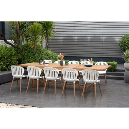 Set da pranzo per esterni da 11 pezzi in legno certificato FSC Amazonia Myers