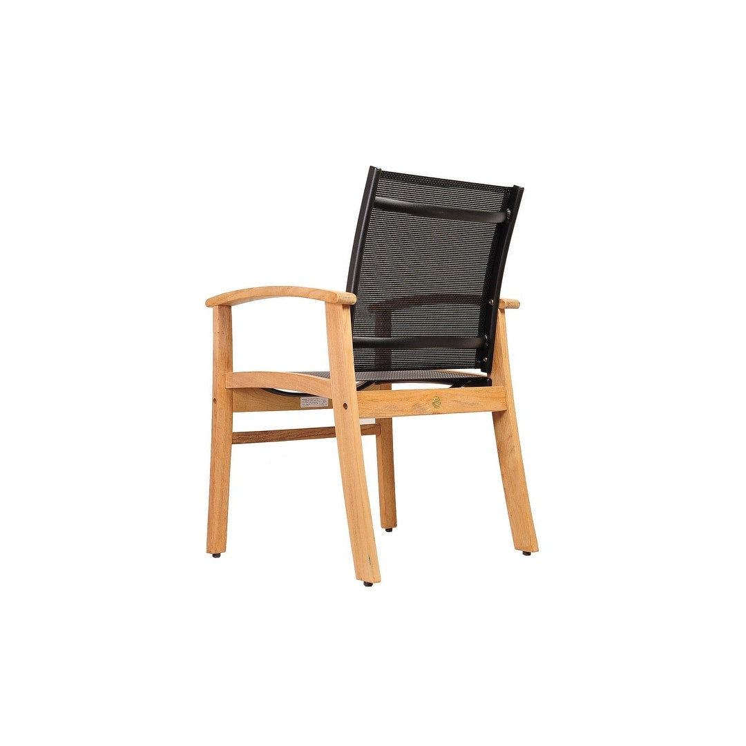 Set da pranzo Luna in legno per patio esterno Amazonia Teak da 9 pezzi - 9 pezzi