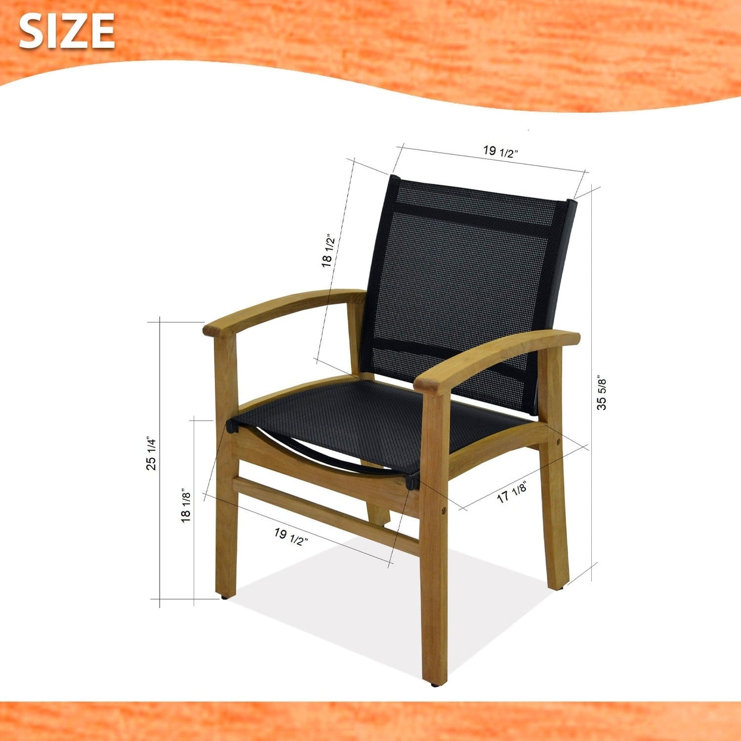 Set da pranzo Luna in legno per patio esterno Amazonia Teak da 9 pezzi - 9 pezzi