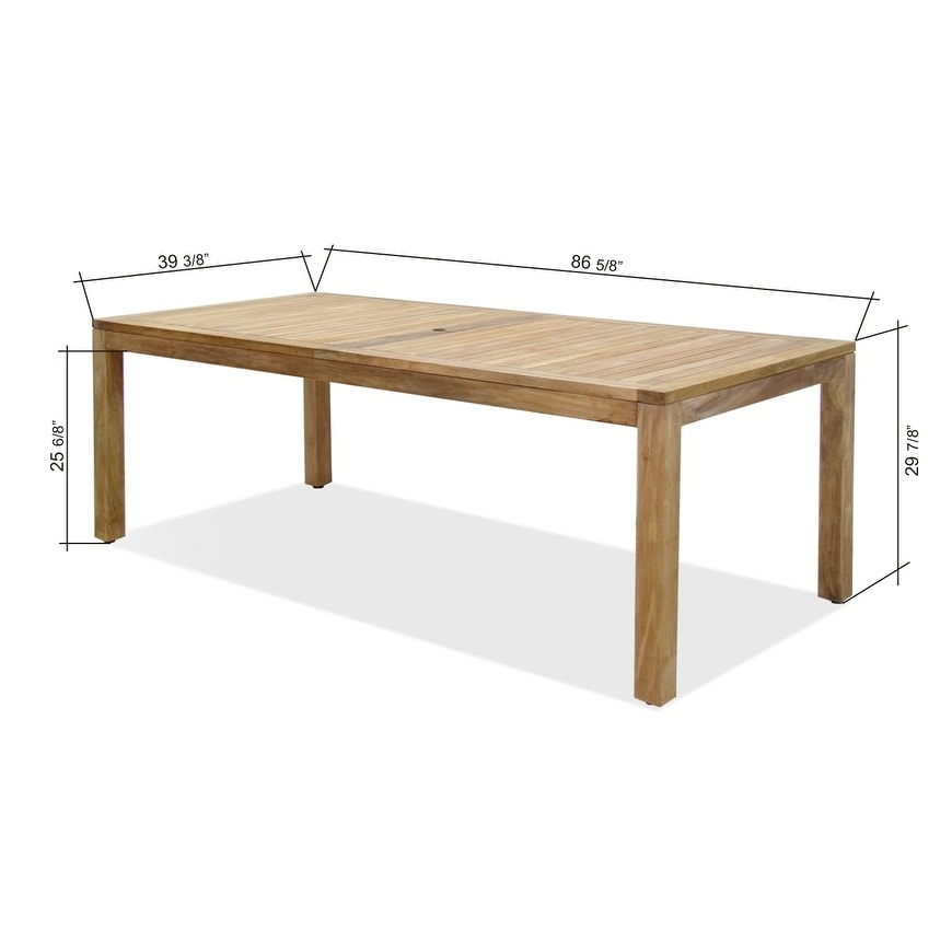 Set da pranzo Luna in legno per patio esterno Amazonia Teak da 9 pezzi - 9 pezzi